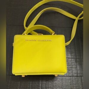 Brandon Blackwood Mini Kendrick Trunk Yellow Green Nylon Brass Hardware Bag